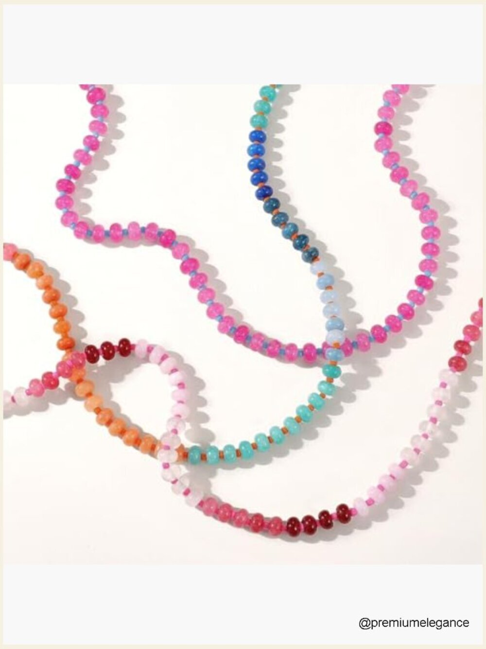 Natural Gemstone Beaded Choker Necklace Boho Handmade Summer Jewelry - Picture 5 of 7